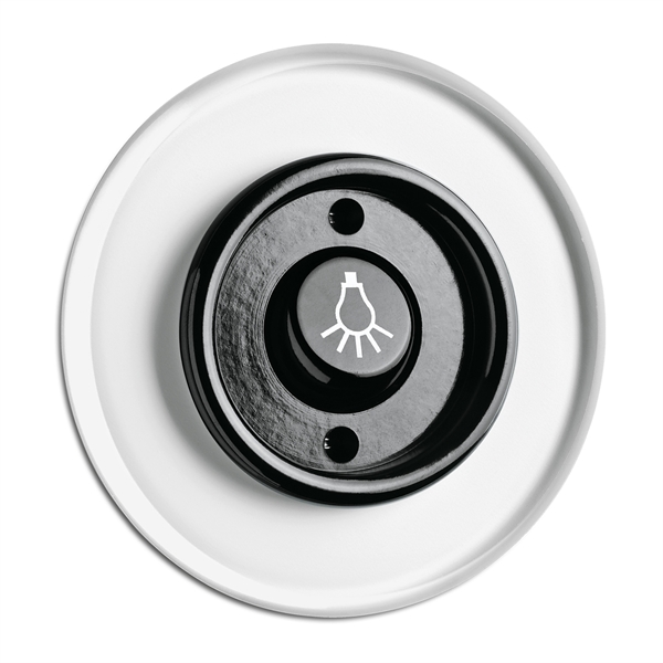900.0007.GBS Wipptaster Licht, Unterputz-Schaltersystem Glas mit Bakelit schwarz