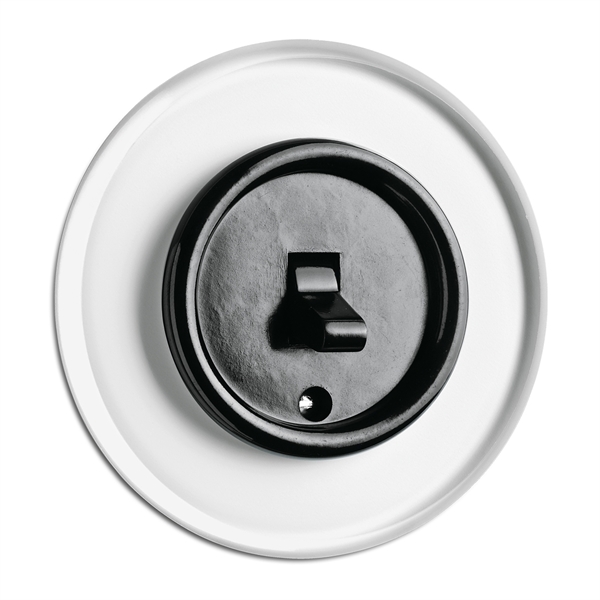 900.0010.GBS Kippschalter Wechsel, Unterputz-Schaltersystem Glas mit Bakelit sch...