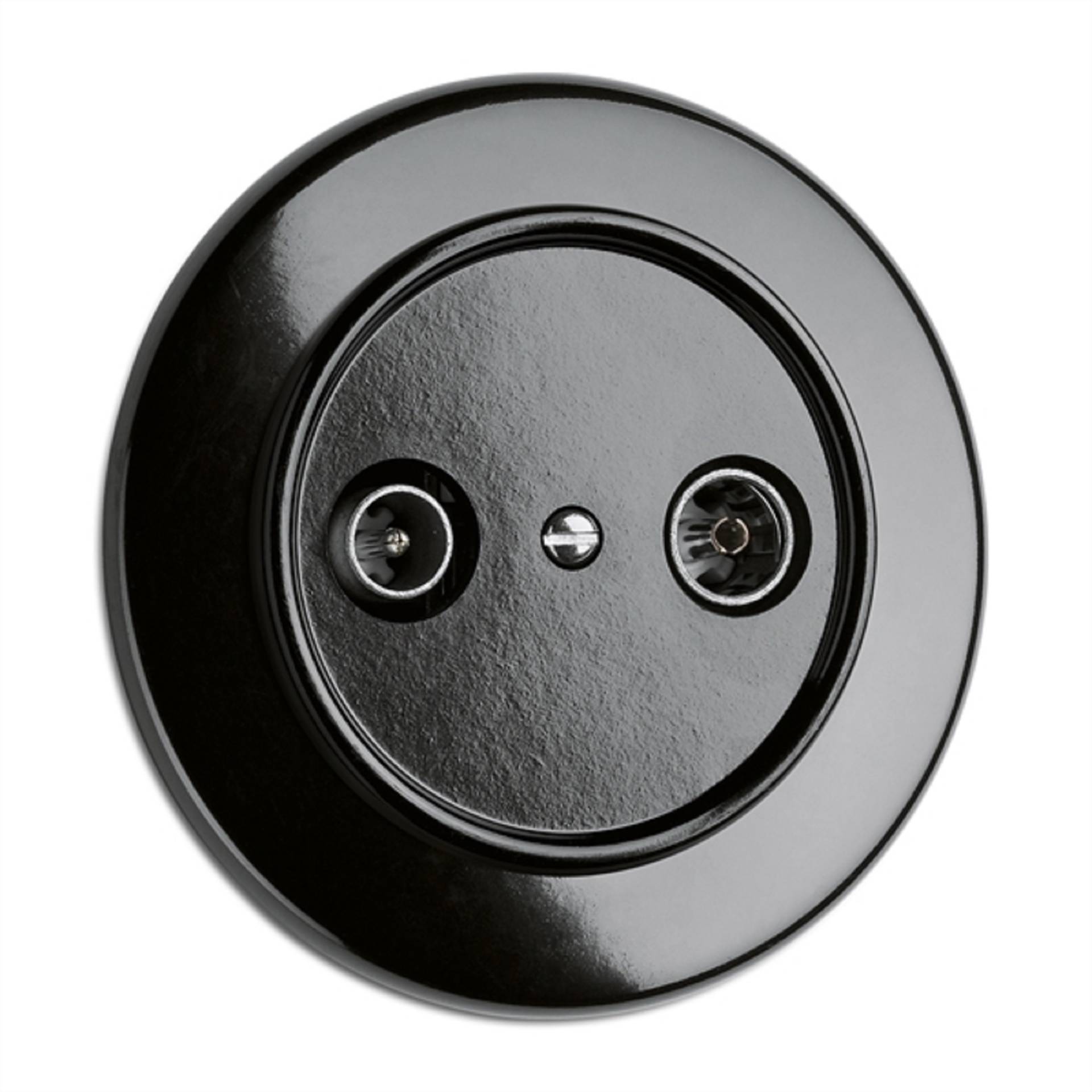 900.0018.BS Antennensteckdose Kabel, Unterputz-Schaltersystem Bakelit schwarz mi...