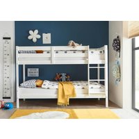 90x200 Etagenbett inkl. Leiter Kiefer massiv Weiß