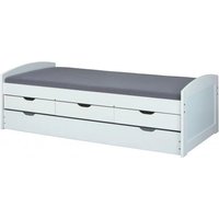 90x200 Funktionsbett ULLI von Interlink Massivholz weiß lackiert