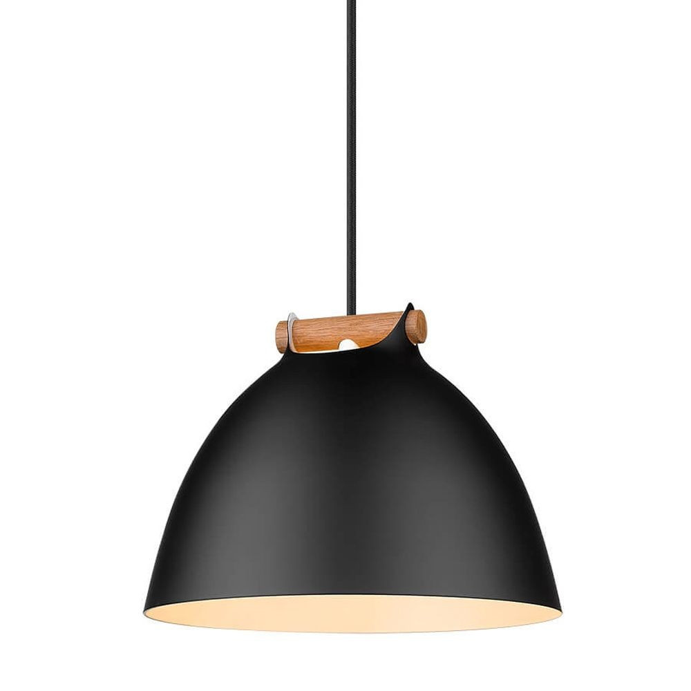 Halo Design - Århus Pendelleuchte Ø24 Black/Wood von Halo Design