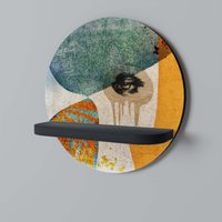 ABSTRACT FACES Rundes Regal Schwarz