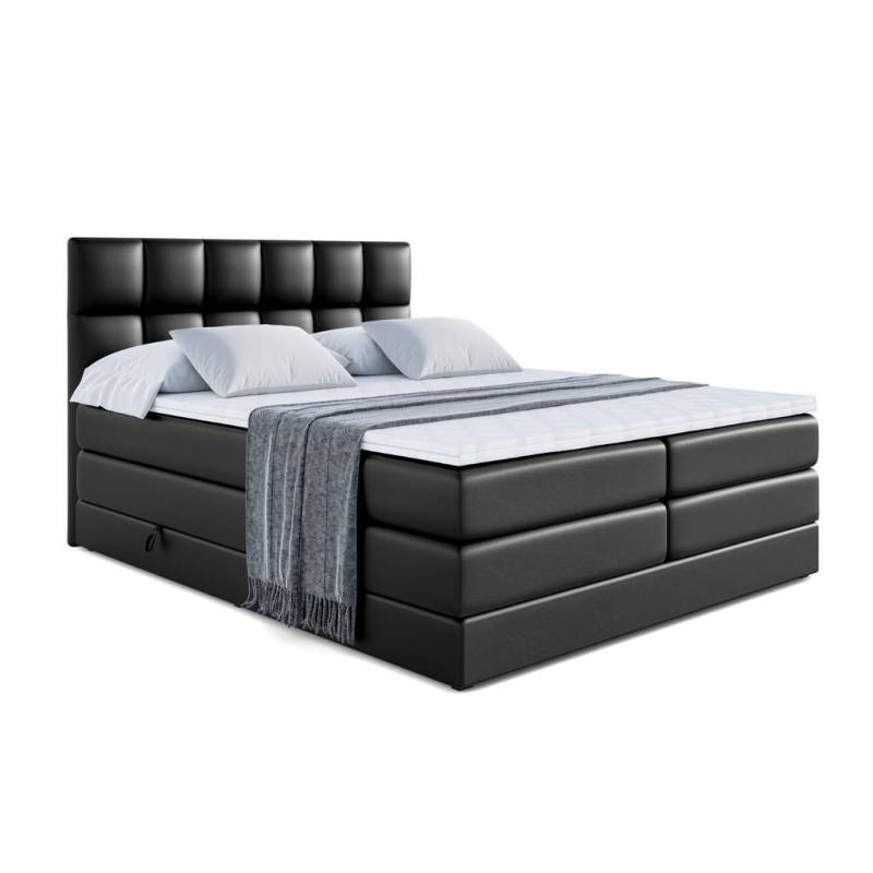 ALTDECOR BOXSPRINGBETT Schwarz Hochglanz