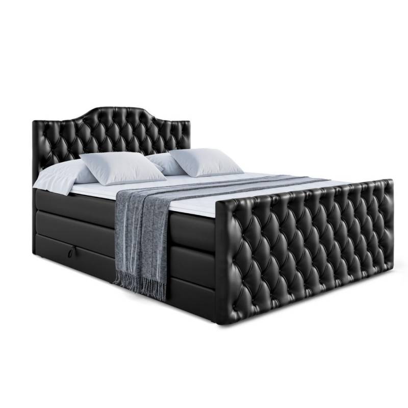ALTDECOR BOXSPRINGBETT Schwarz Hochglanz