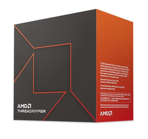 AMD Ryzen Threadripper 7980X (64 Kerne/128 Threads, 350W TDP, SP6 Sockel, 320MB cache, Bis zu 5,1 Ghz max boost, Kein Kühler) von AMD