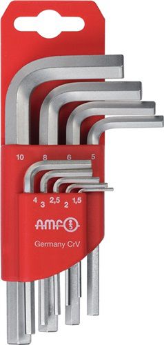 AMF Winkelschraubendrehersatz (9-teilig Kunststoffhalter / SW 1,5 - 10 mm) - 46789 von AMF