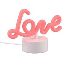 AMOR LED-Tischleuchte ca. 20x14x9 cm 1W inkl. USB-Kabel und Adapter Weiss / LED Rot