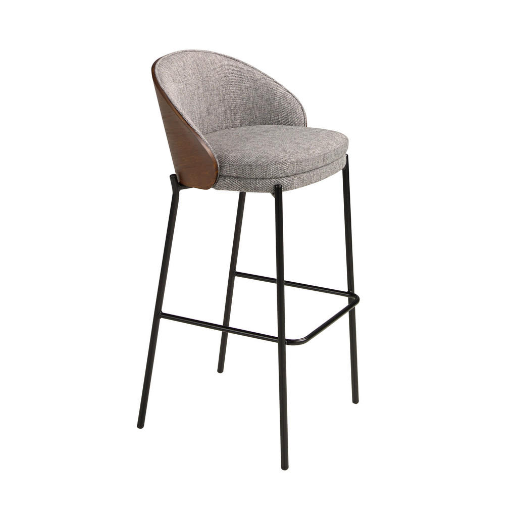 ANGEL CERDA BARHOCKER, Grau, Walnuss, Schwarz ANGEL CERDA BARHOCKER, Grau, Walnuss, Schwarz