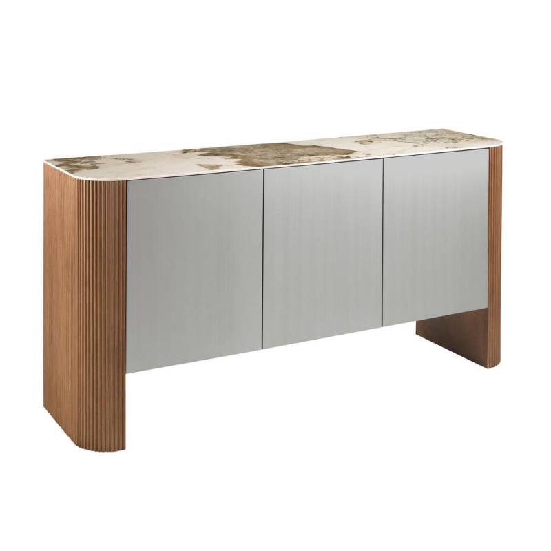 ANGEL CERDA SIDEBOARD Weiß, Walnuss, Silber