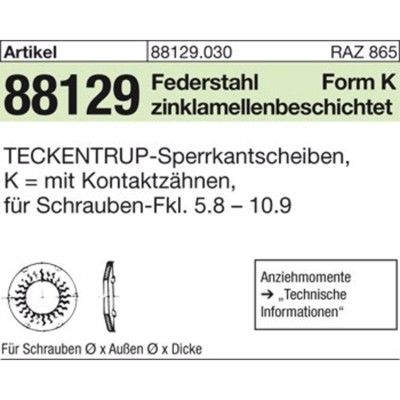 ART 88129 TECKENTRUP-Sperrkantscheiben 1.4401, SKK 6, m. Kontaktzähnen A 4 S ART 88129 TECKENTRUP-Sperrkantscheiben 1.4401, SKK 6, m. Kontaktzähnen A 4 S von Nobrand