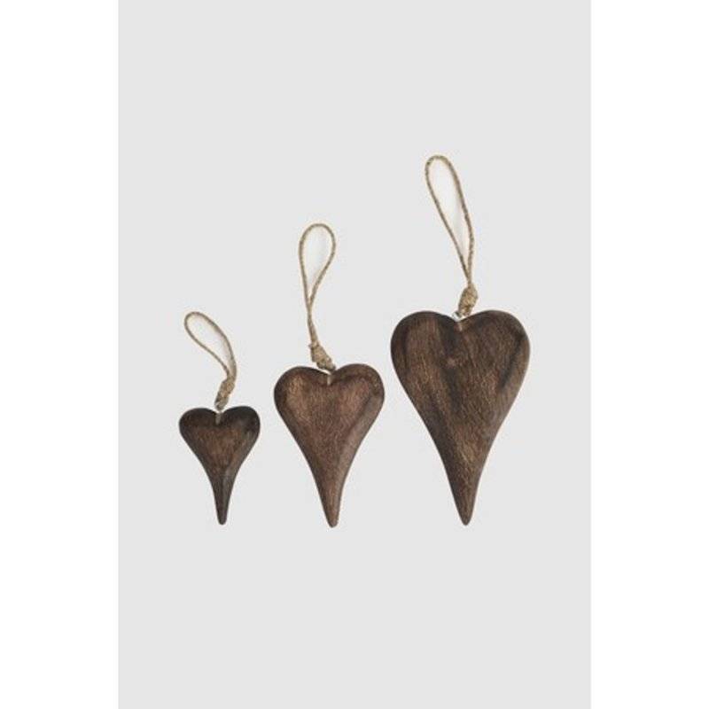 ARTE - Holzherz - Arlene - 11 cm - Natur/dunkel - S