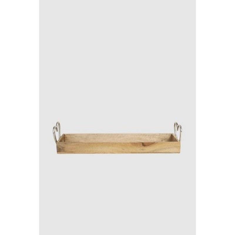 ARTE - Holztablett - Herz - 50 cm - Natur/silber