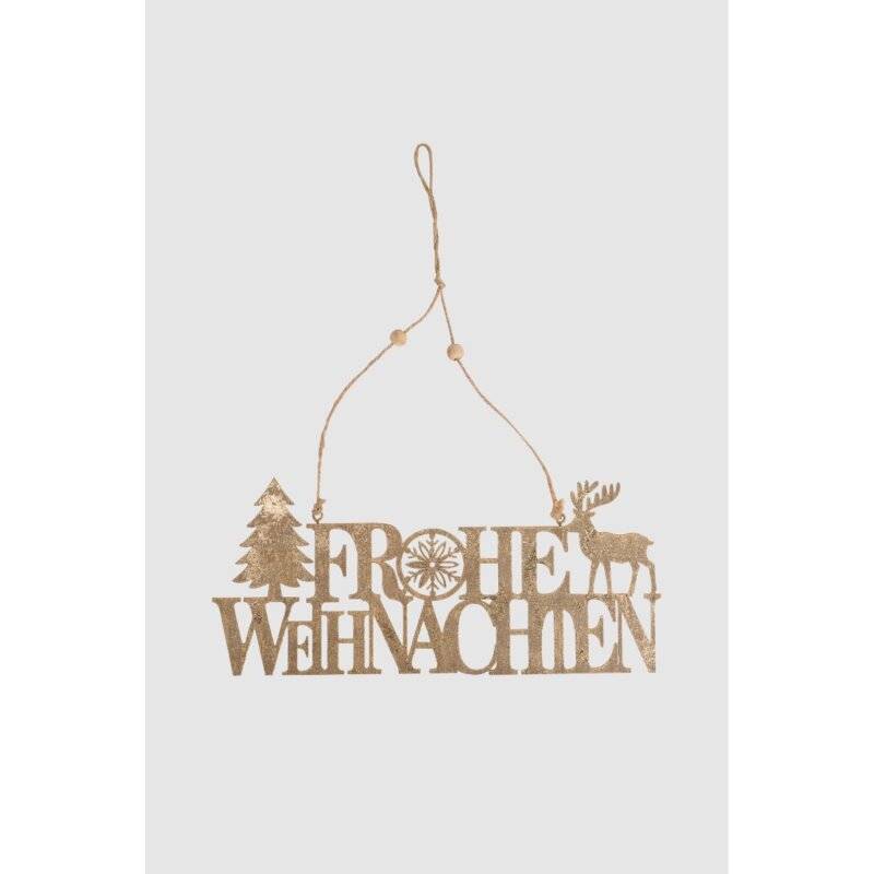 ARTE - Türschild - Frohe Weihnachten - 28x11 cm - ant. gold