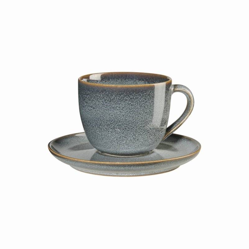 ASA - Cappuccinotasse mit Untersetzer - denim