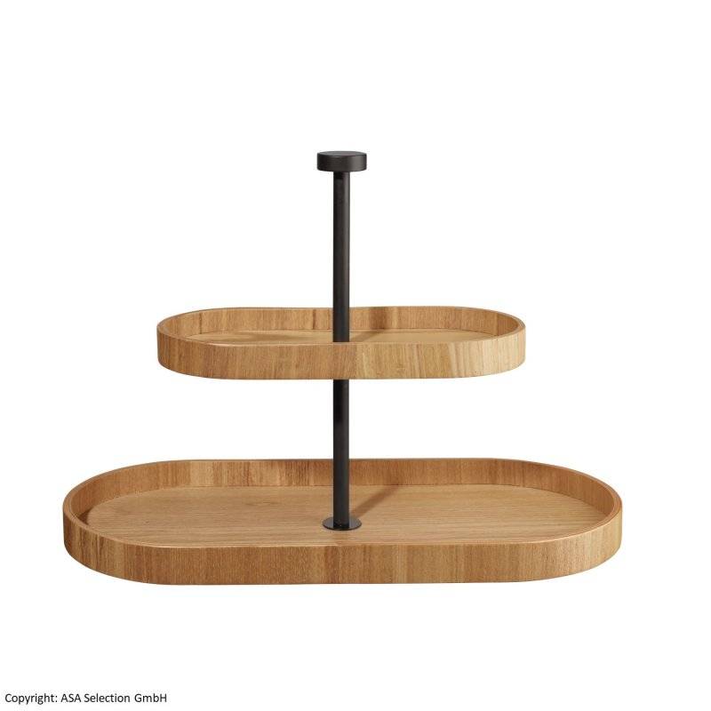 ASA - Etagere - 2 stufig - Oval - Weidenholz