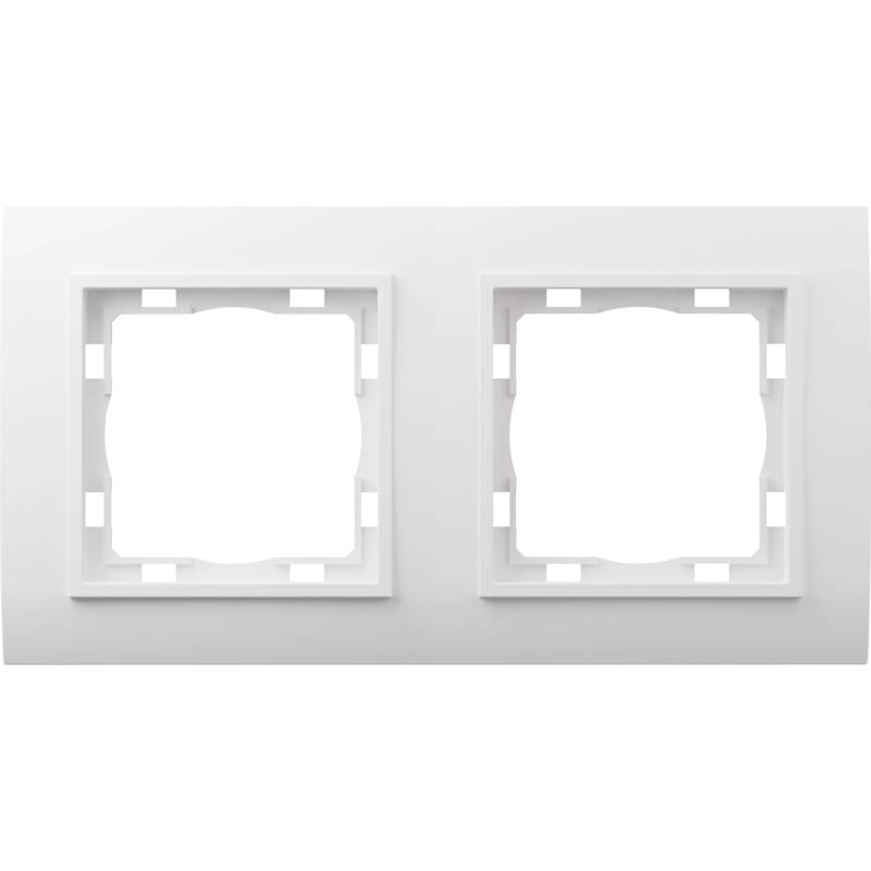 Elektromaterial Abdeckrahmen Vilma 2-fach Weiß von Elektromaterial