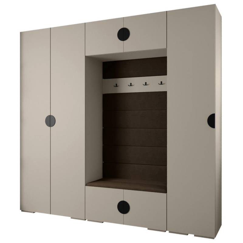Abiks Möbel GARDEROBEN-SET Kaschmir, Braun, Gold