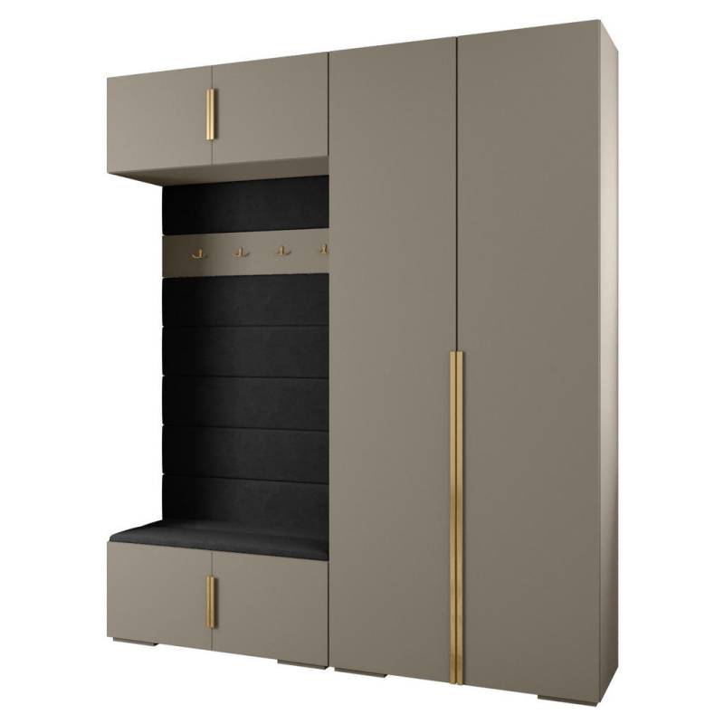 Abiks Möbel GARDEROBEN-SET Kaschmir, Schwarz, Gold
