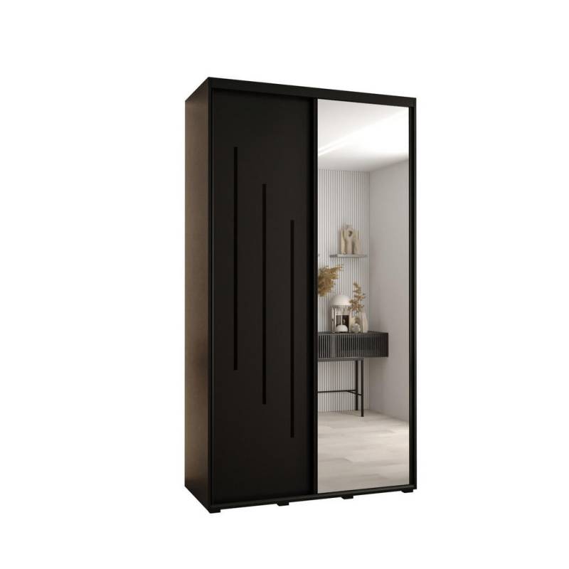 Abiks Möbel SCHWEBETÜRENSCHRANK Schwarz, Schwarz, Schwarz