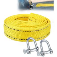 Abschleppseil, 6 m langes 5-Tonnen-Autoabschleppseil mit reflektierenden Streifen, Notfall-Abschleppseil mit 2 U-förmigen Sicherheitshaken, Abschleppseil, 6 m langes 5-Tonnen-Autoabschleppseil mit reflektierenden Streifen, Notfall-Abschleppseil mit 2 U-förmigen Sicherheitshaken, von VHV