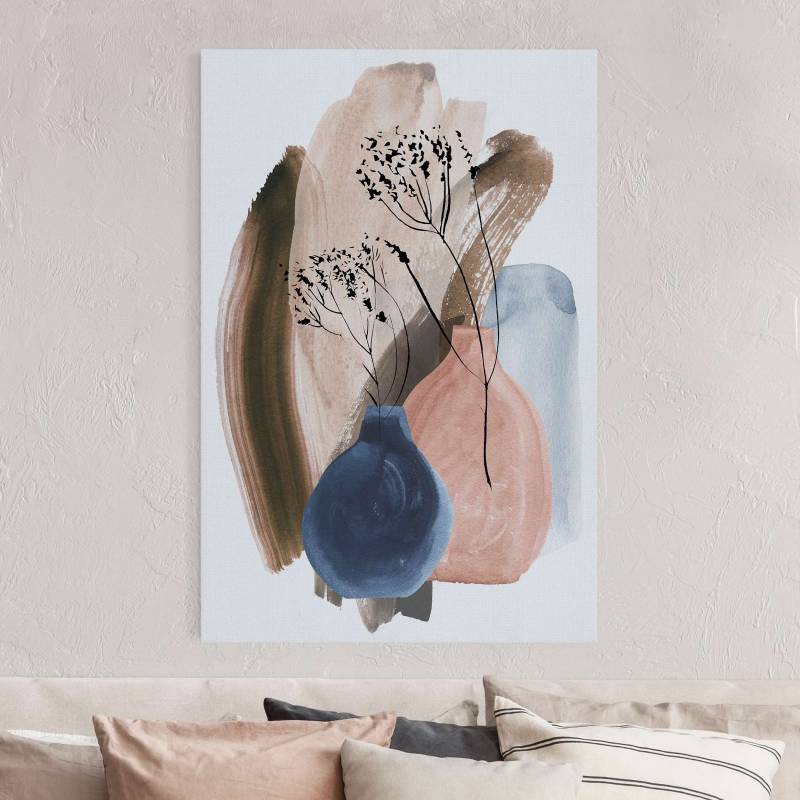 Akustikbild Japandi Aquarell Vasen