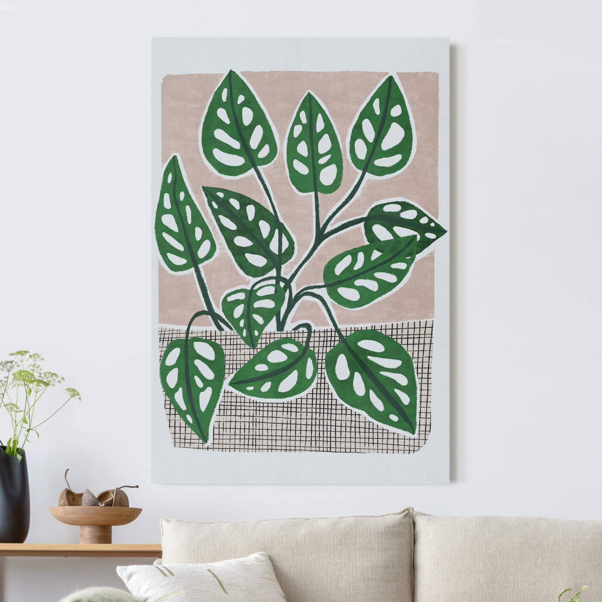 Akustikbild Monstera im Korb Akustikbild Monstera im Korb