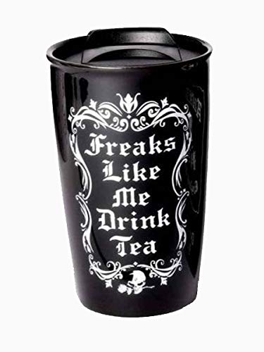 Alchemy Gothic ReiseBecher Freaks Like Me Drink Tea Schwarz von Alchemy - The Vault