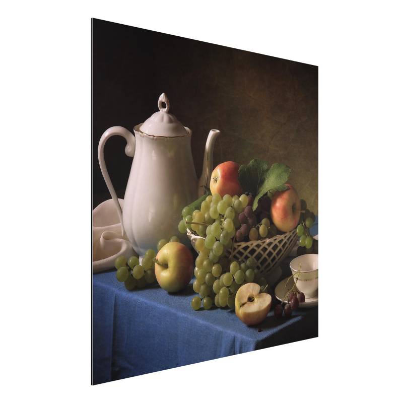 Alu-Dibond Outdoor Bild Stillleben mit Kaffeekanne