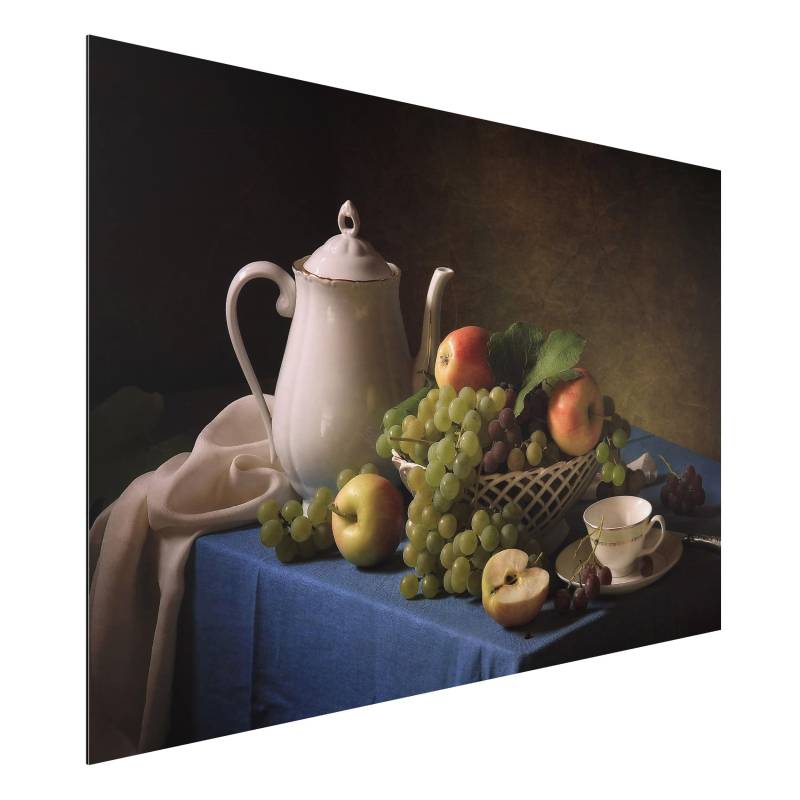 Alu-Dibond Outdoor Bild Stillleben mit Kaffeekanne