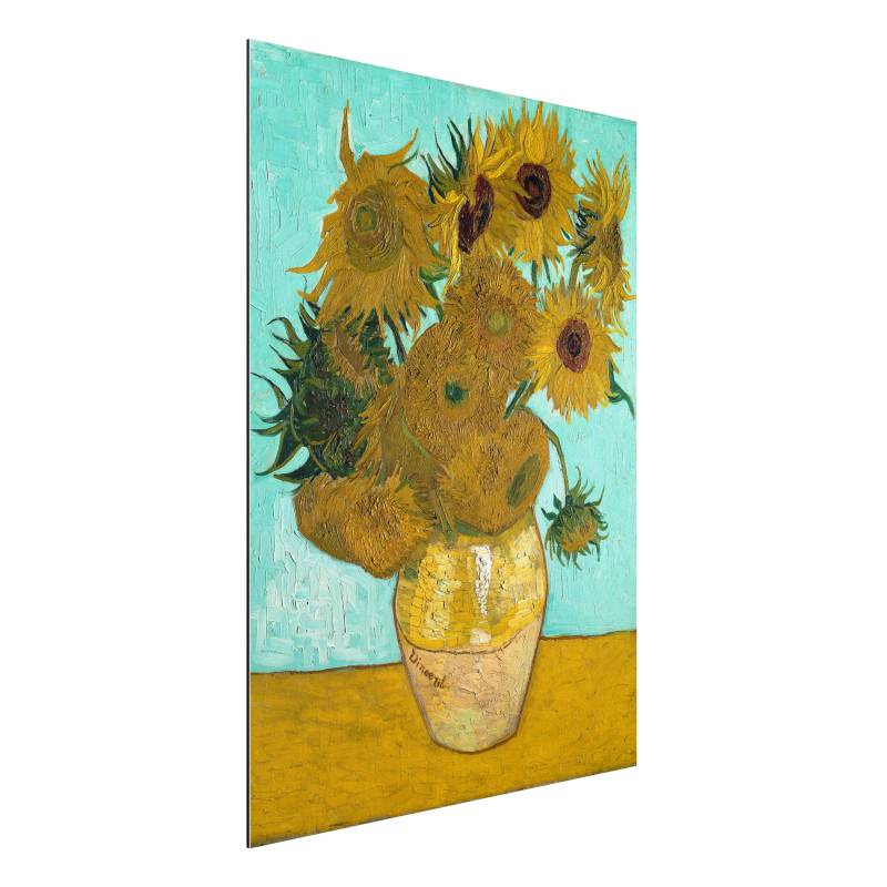 Alu-Dibond Outdoor Bild Vincent van Gogh - Vase mit Sonnenblumen