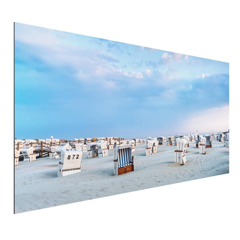 Alu-Dibond Outdoor Bild Strandkörbe an der Nordsee