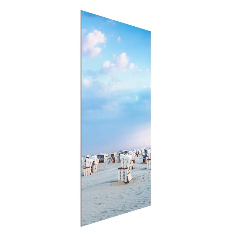 Alu-Dibond Outdoor Bild Strandkörbe an der Nordsee
