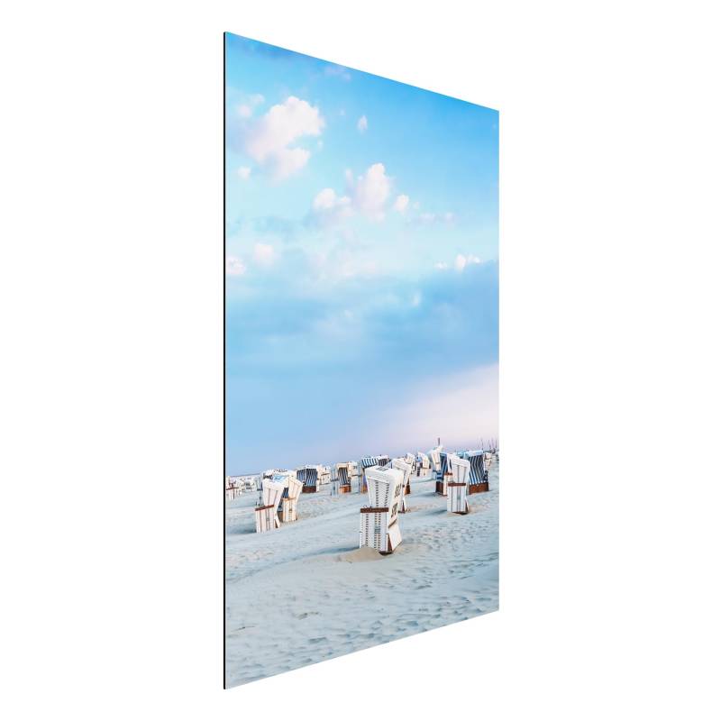 Alu-Dibond Outdoor Bild Strandkörbe an der Nordsee