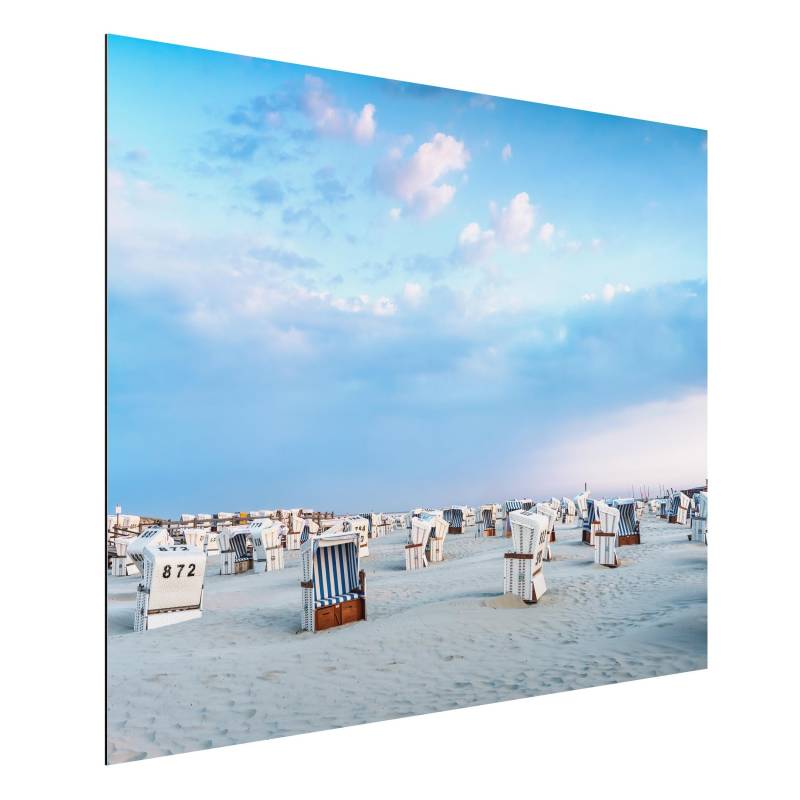 Alu-Dibond Outdoor Bild Strandkörbe an der Nordsee