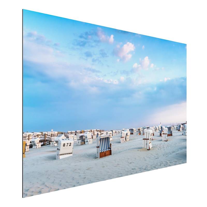 Alu-Dibond Bild Strandkörbe an der Nordsee