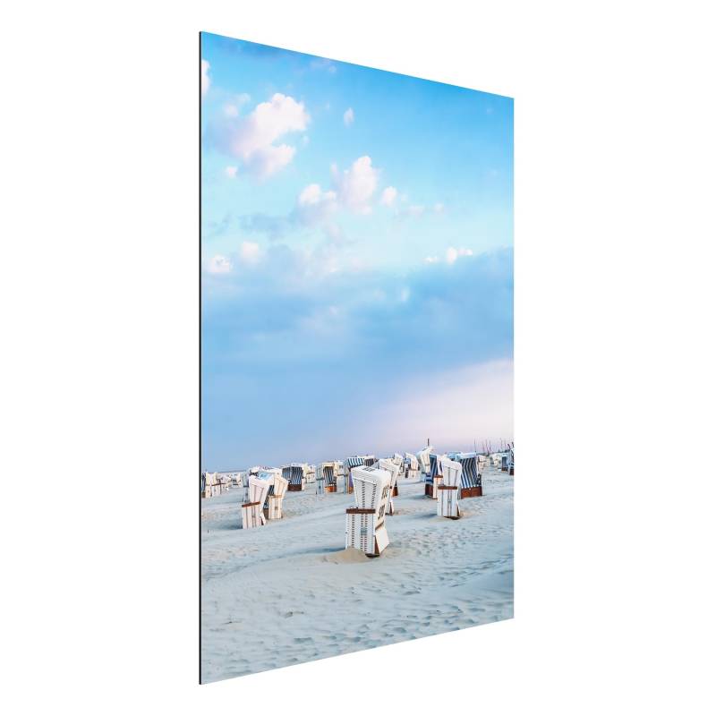 Alu-Dibond Bild Strandkörbe an der Nordsee