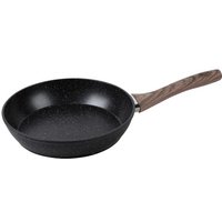 Alu Pfanne 28 cm mit Griff in Holz Optik CRISPY NATURA WOOD Stone-Look Schwarz/Weiß