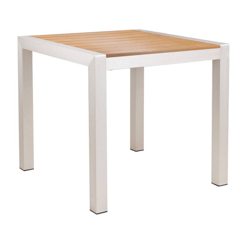 Aluminium Gartentisch Teak 80 x 80 cm