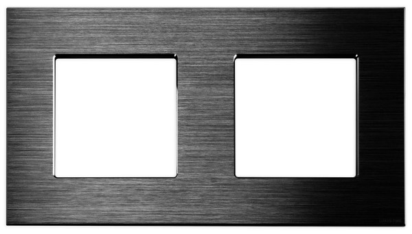 2-facher Alu Rahmen Schwarz LXBA2-12 LUX / POINT / KRONE LUXUS TIME