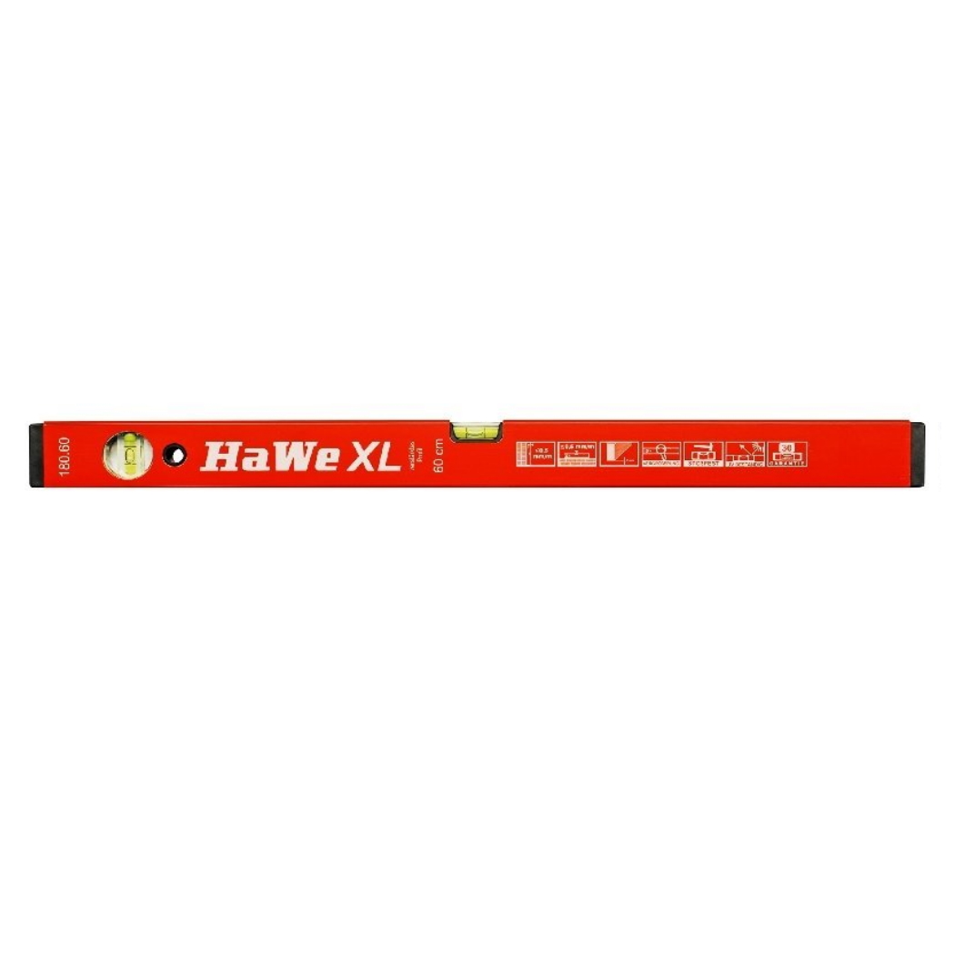 Aluminium Wasserwaage HaWe 800 - 1800 mm Premium Alu Waage Wasserwaagen von Montagestore