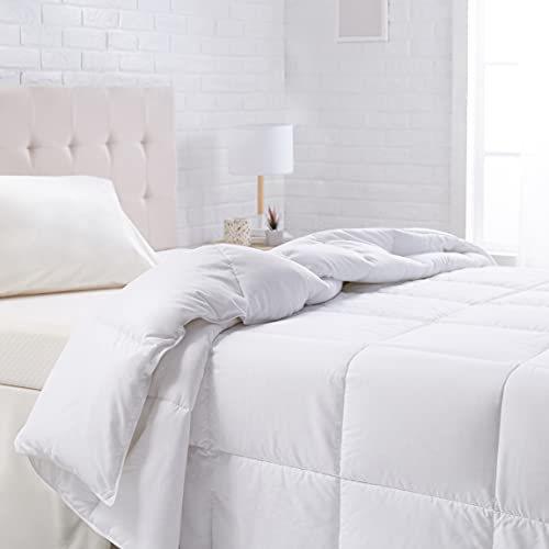 Amazon Basics Daunen-Alternative Bettdeckenbezug, für Doppelbett, Weiß, für alle Jahreszeiten, Weiss/Opulenter Garten von Amazon Basics