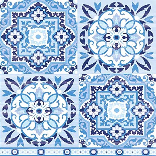 Ambiente Servietten Lunch / Party / Fest ca. 33x33cm Tiles Blue - Ideal als Geschenk von Ambiente - Luxury Paper Products