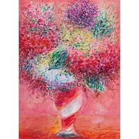 Ansgar Skiba: Bild 'Blumen in gestreifter Vase' (2018-2020) (Original / Unikat), ungerahmt