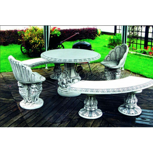 Antik Stil Stein Sessel Bank Stuhl Garten Terrase Edler Design Thron