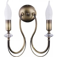 Antike Wandleuchte Metall in Messing B:26 cm 2-flammig von Zaklad Wielobranzowy Export-Import-Jupiter