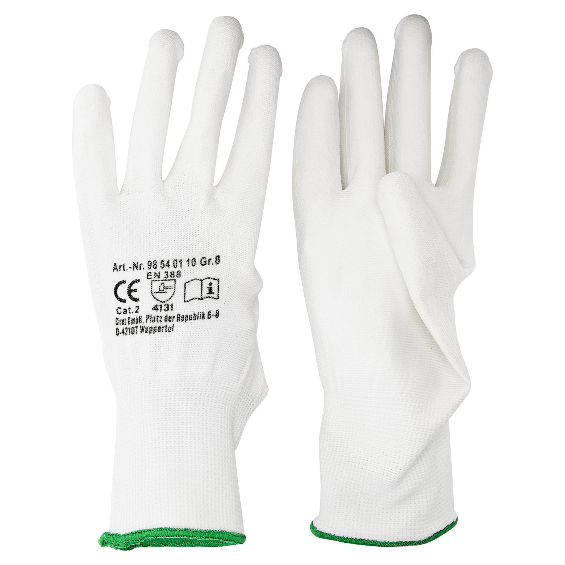 Arbeitshandschuhe "Senso Grip" Polyurethan weiß Gr. 8