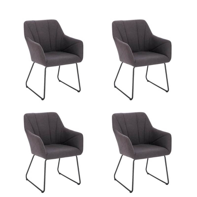Esszimmerstuhl 4er Set PAKU – Webstoff Anthrazit