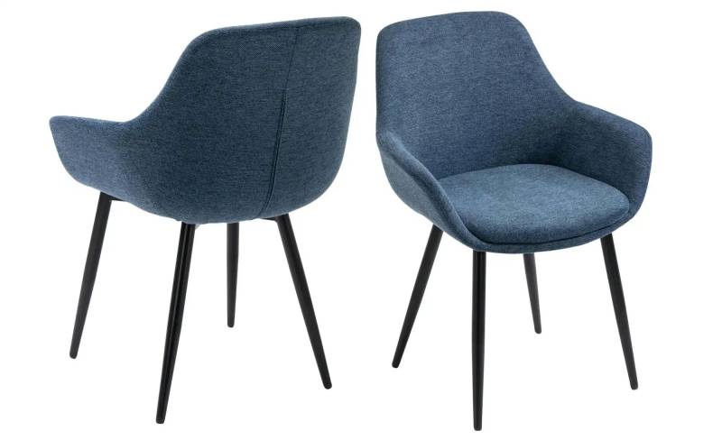 Armlehnstuhl 2er-Set   ¦ blau ¦ Maße (cm): B: 64 H: 86 Stühle > Polsterstühle - Höffner