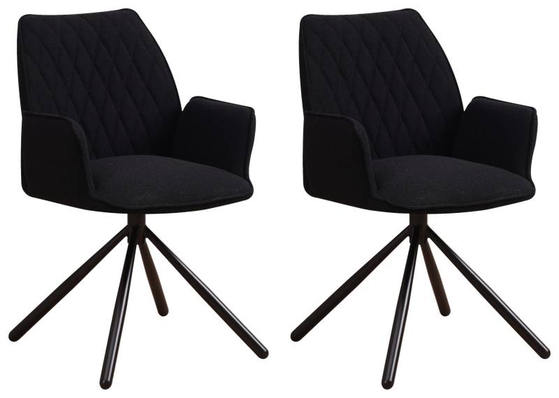 Armlehnstuhl-Set Reims ca. 56x97 cm 2er Set Schwarz